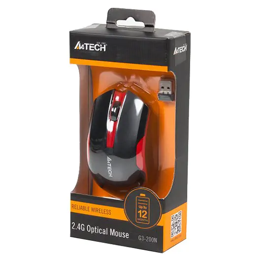 Миша A4Tech G3-200N Black+Red - фото 4