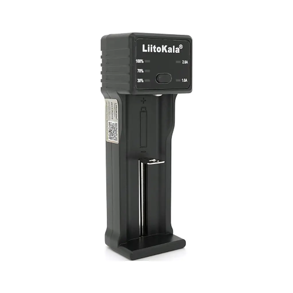 Зарядний пристрій для акумуляторів Liitokala 1 слот, LED-дисплей, USB, Li-ion/3.7 В/3.8 В, Li-Fe/3.2 В, Ni-MH/1.2 В (Lii-100C)
