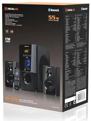 Колонки 2.1 M-555 Black сателлиты 2 x 12.5 Вт. REAL-EL teh0021008 - фото 7