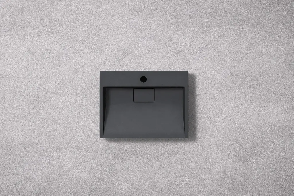 Умивальник VBI Este підвісний з отвором під змішувач 50x38 см black VBI-019903