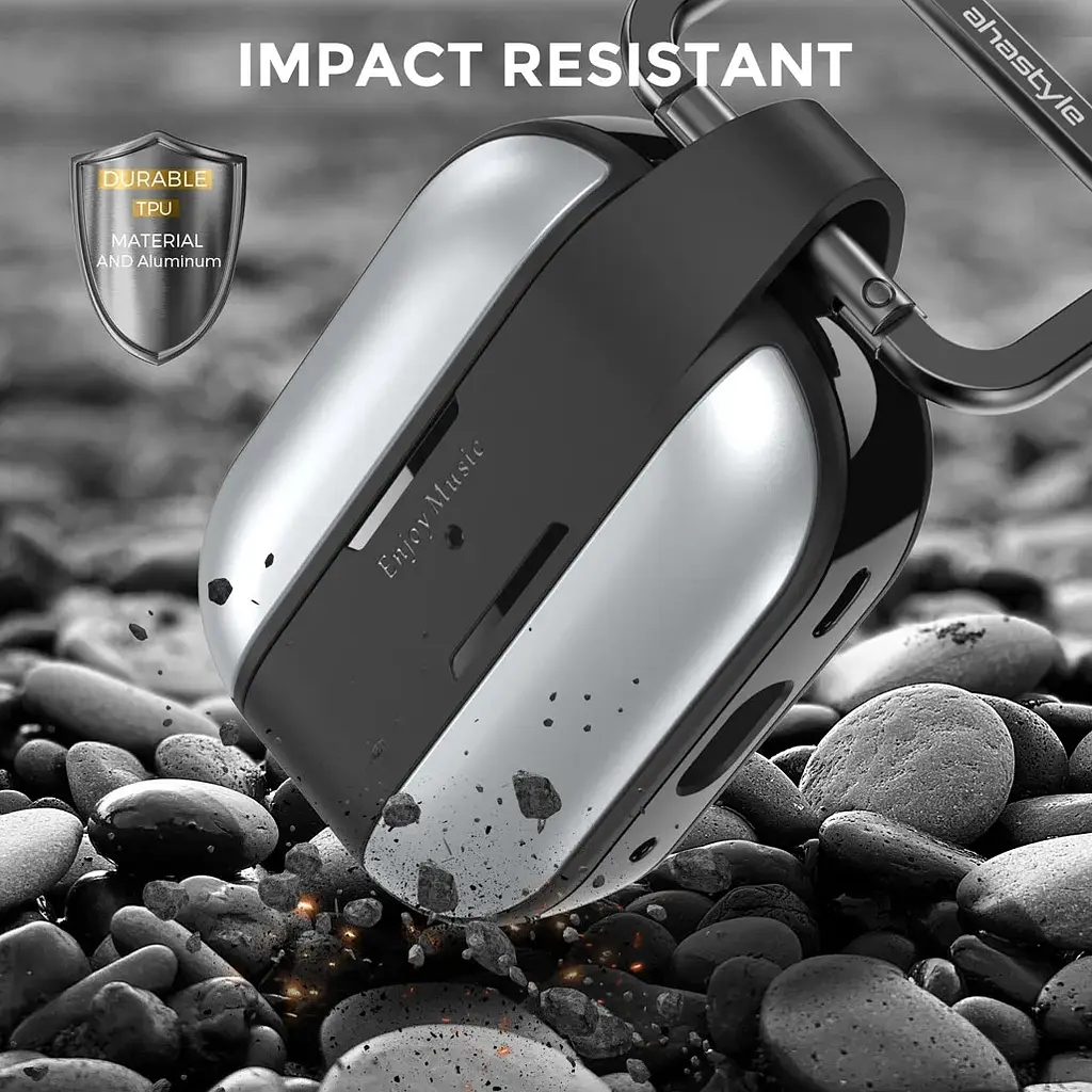 Чехол AhaStyle Rugged Aluminium Case для AirPods Pro 2 Silver [133858] - фото 4