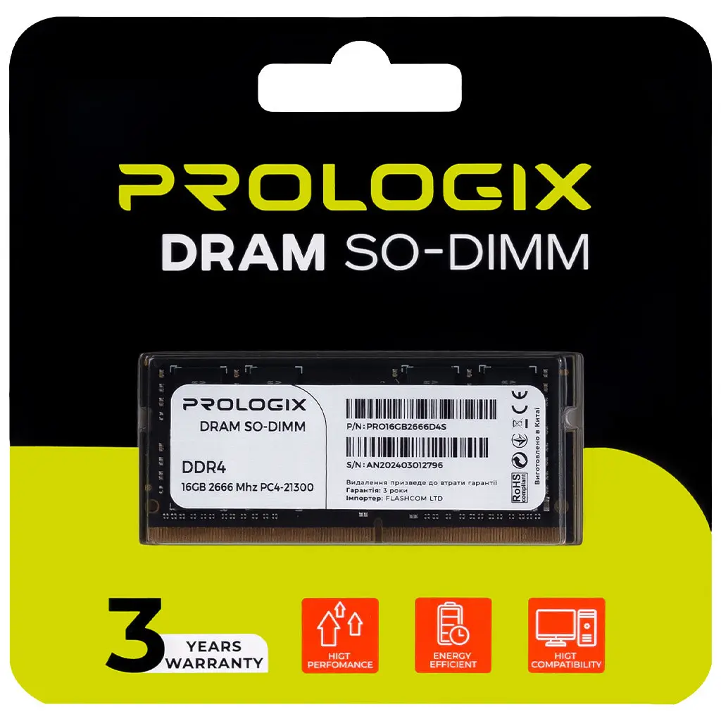 Модуль пам'яті для ноутбука SoDIMM DDR4 16GB 2666 MHz Prologix (PRO16GB2666D4S) - фото 4