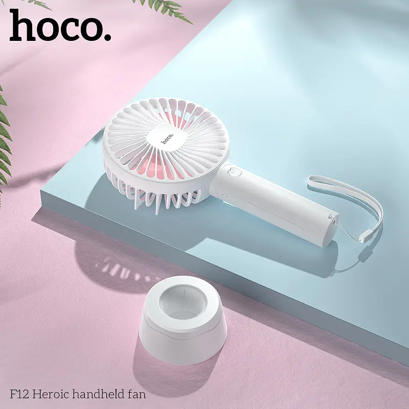 Вентилятор портативный Hoco Heroic handheld fan F12 на 5 часов ультра тихий - фото 4