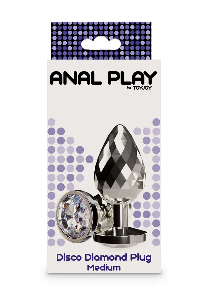 Анальная пробка Anal Play Disco Diamond Plug Medium 8.2 см (серебристый) - фото 4