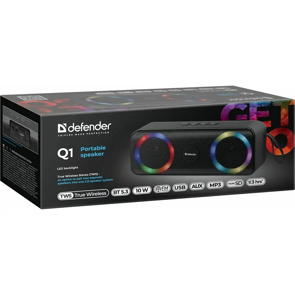 Портативна колонка Defender Q1 10Вт, Black (65301) - фото 5
