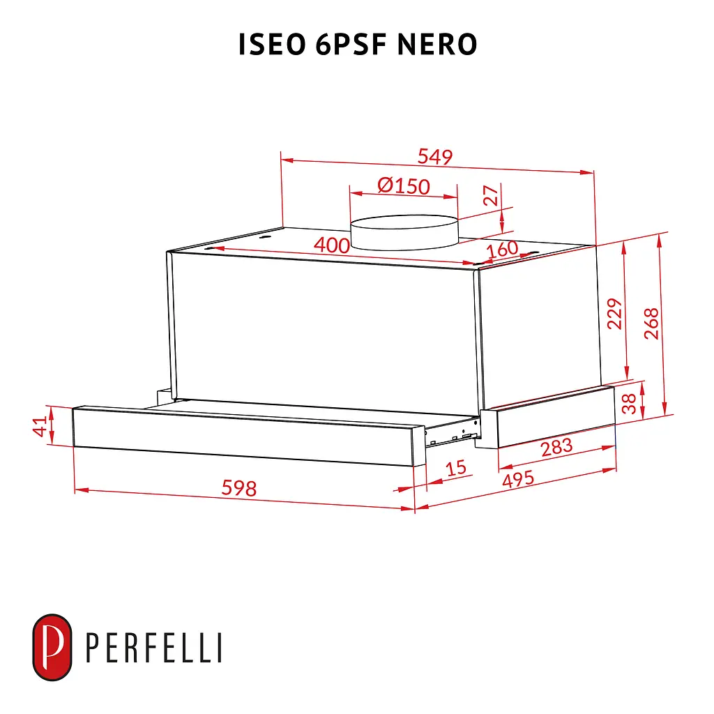 Витяжка телескопічна PERFELLI ISEO 6PSF NERO - фото 12