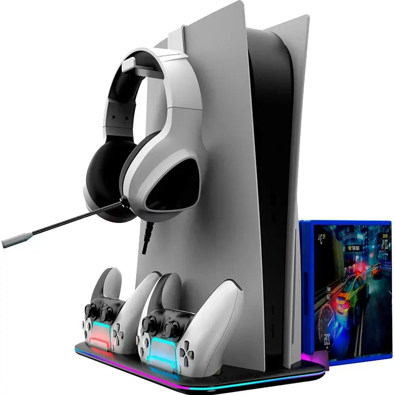 Багатофункціональна охолоджуюча підставка для PS5 Canyon CS-5 RGB Charge Black (CND-CSPS5B) UA - фото 3