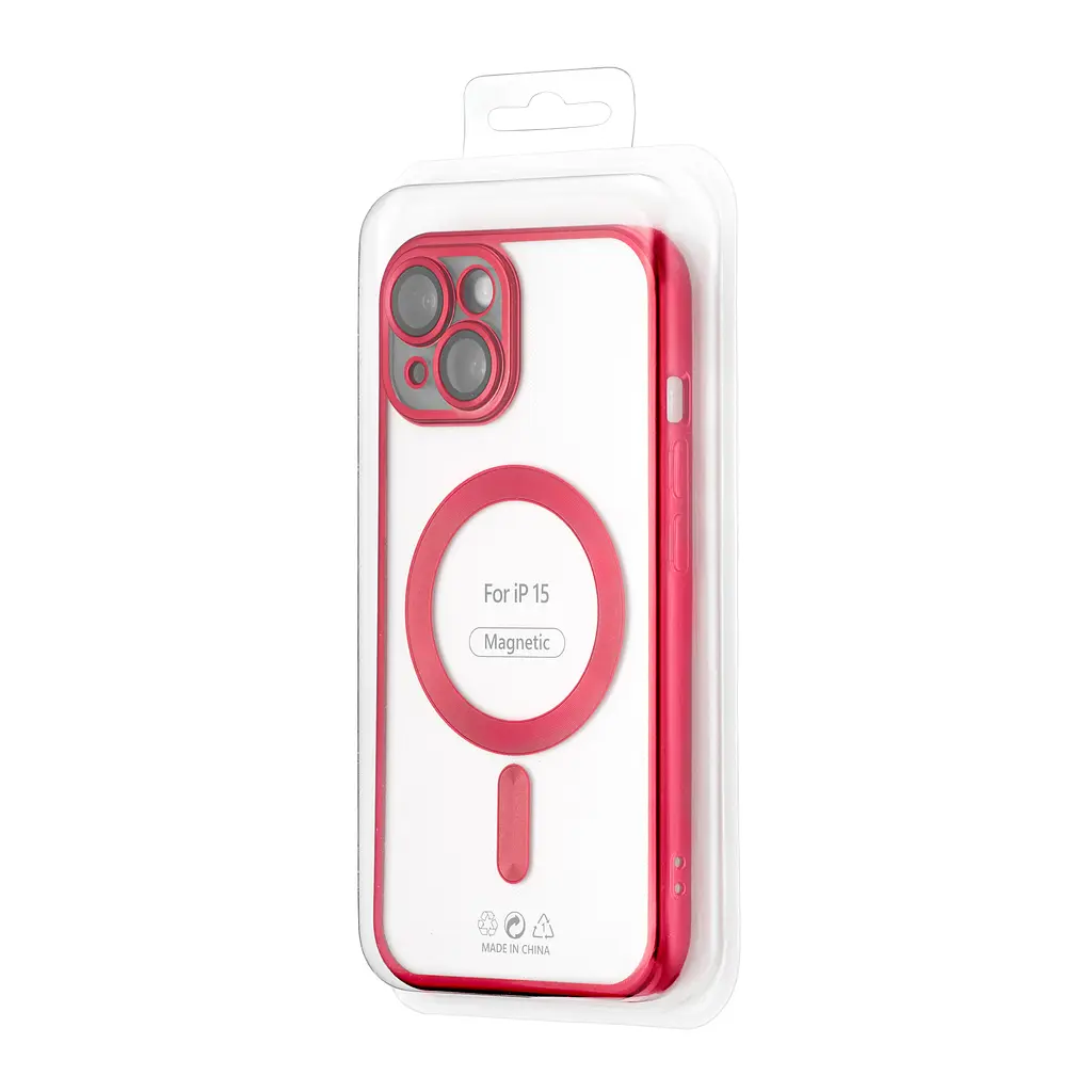 Чохол Ductil Metallic Edge with MagSafe (Protected Camera & Lens) iPhone 15 Red - фото 2