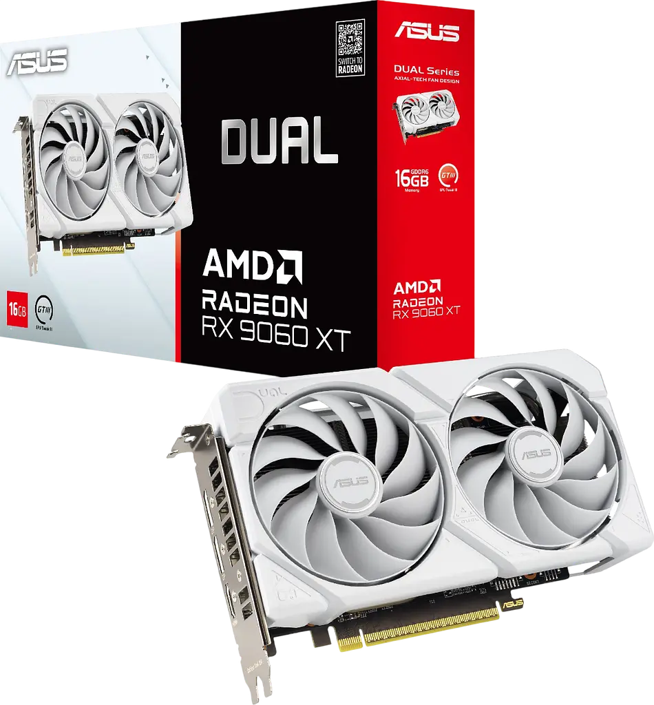 Відеокарта AMD Radeon RX 9060 XT 16GB Asus Dual White (DUAL-RX9060XT-16G-WHITE) - фото 4