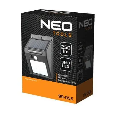Прожектор Neo Tools 250 люмен, 1200 мАг, 3.7 Li-Ion, SMD LED, датчик руху та сутінків, IP44 (99-055) - фото 2