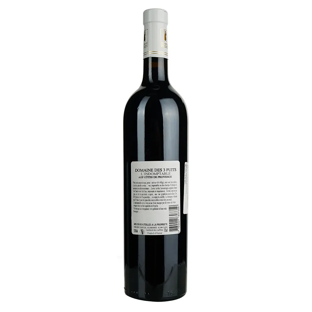 Вино Domaine des Trois Puits Rouge Cuvee l'Indomptable 2016 AOP Cotes de Provence, красное, сухое, 0.75 л - фото 4