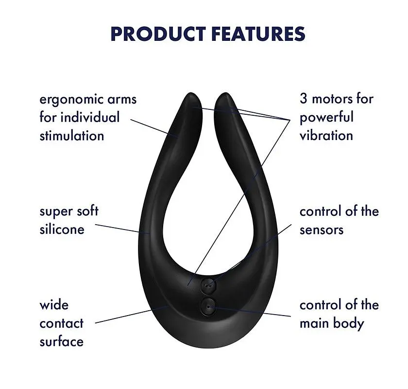Вібратор для пар Satisfyer Endless Joy Black, 3 незалежні мотори, багатофункціональний - фото 3