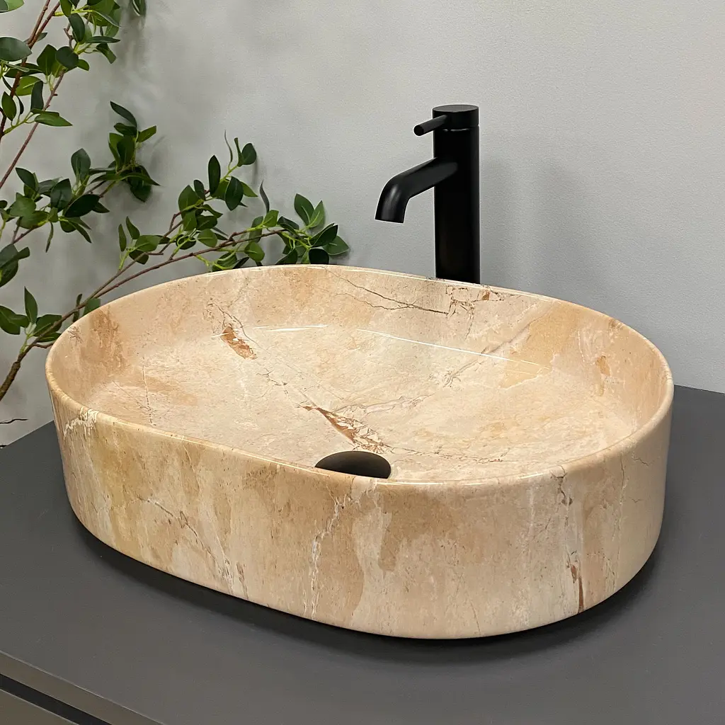Умивальник VBI Verona 50 travertine glossy накладний VBI-011326 - фото 4