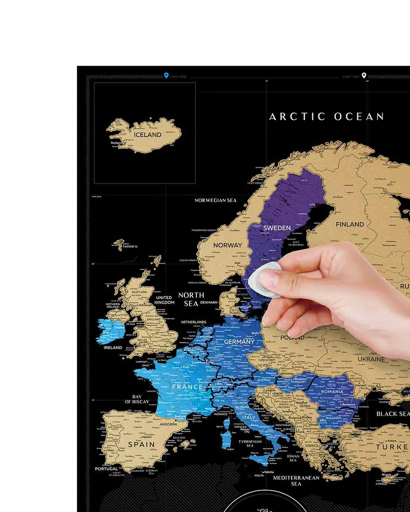 Скретч карта світу 1DEA.me Travel Map Black Europe (13070) - фото 5