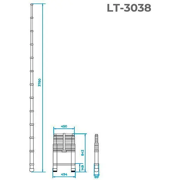 Драбина Intertool LT-3038 [140436] - фото 3