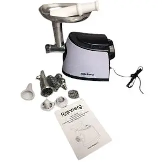 М'ясорубка Rainberg Rb 674 3000 Вт реверс насадка для тіста білий/чорний (Rb 674_1514) - фото 4