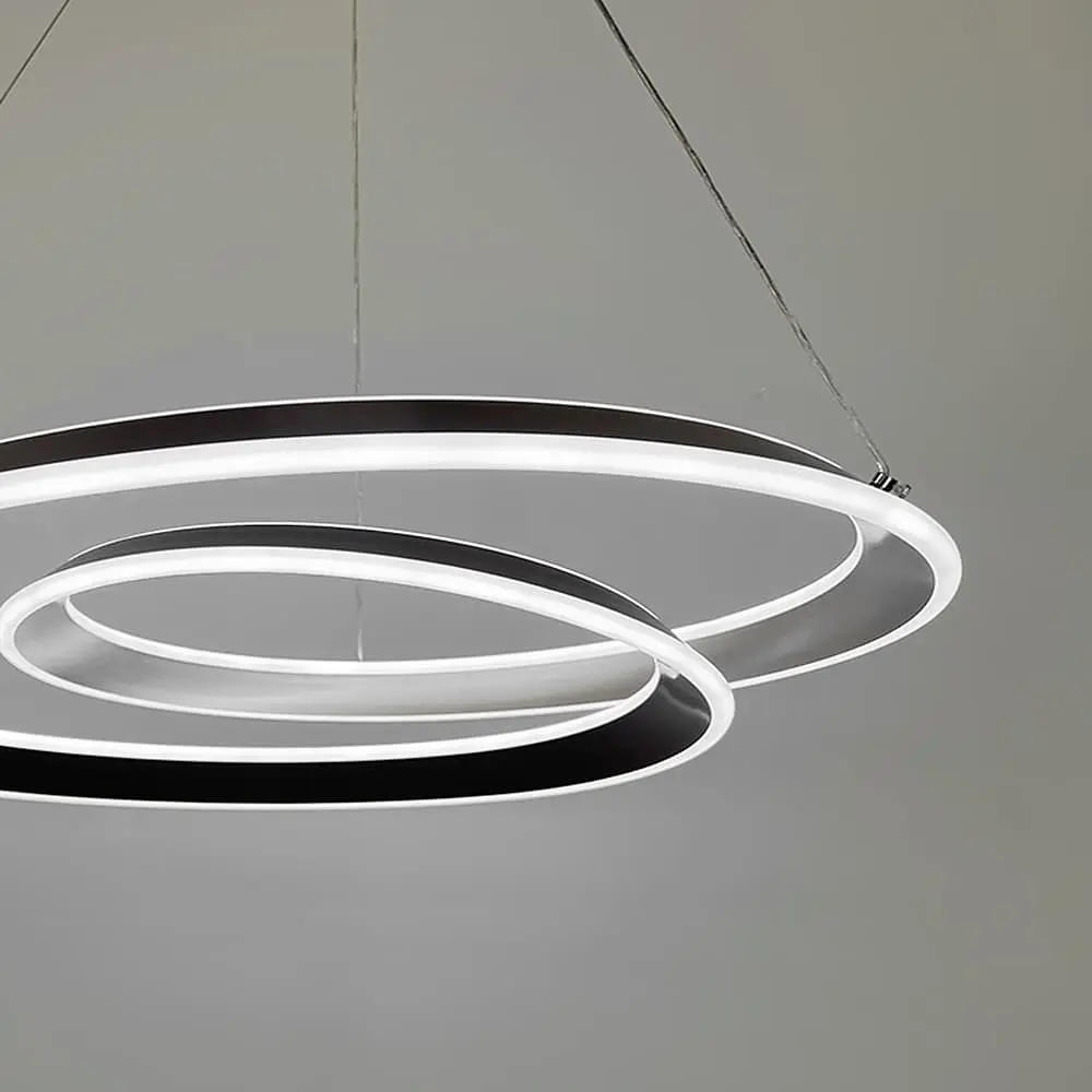 Підвісна кільцева люстра в сатиновому перекрученому корпусі Ø 80 см | Line F | Арт. MJ340-800 Champagne GD - фото 5