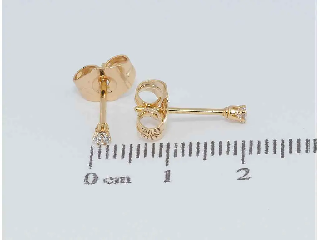 Сережки Xuping Позолота 18K пусети "Фіаніт у 6-ти крапановій оправі" ø 2мм (161242) - фото 2