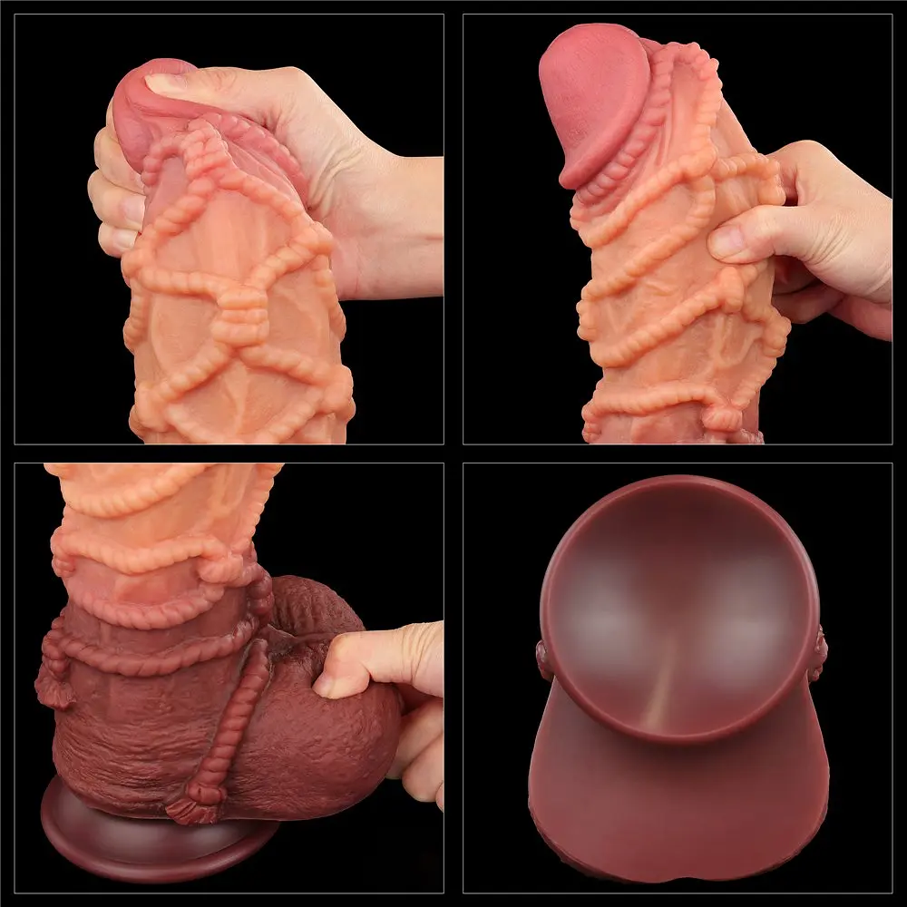 Фалоімітатор Dual-Layered Silicone Nature Cock 10.5'' 27 см коричневий - фото 12