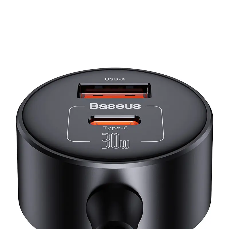 Автомобільний зарядний пристрій Baseus High Efficiency Pro 1-for-2 Car Cigarette Lighter 30W Cosmic Black (C00455300121-00) - фото 6