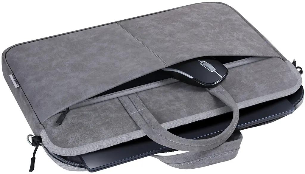 Сумка для ноутбука 15.6'' Defender Solid PU шкіра кишеня сіра - фото 3