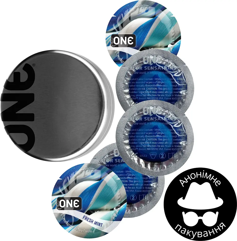 Презервативы One Flavor Waves Свежая мята синие 5 шт. в кейсе (ROZ6501052002) - фото 2