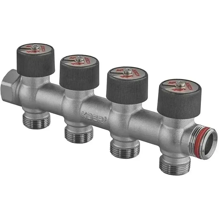 Колектор вентильний без фітингу Koer KR.1128-4 - 3/4"x3/4"x3/4"x4 Ways KR5873