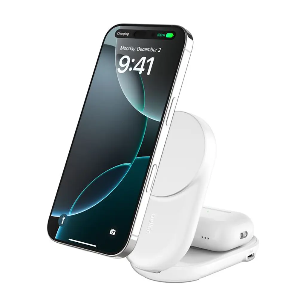 Зарядний пристрій Belkin UltraCharge Wireless 2-in-1 25W white (WIZ039KQWH) - фото 8