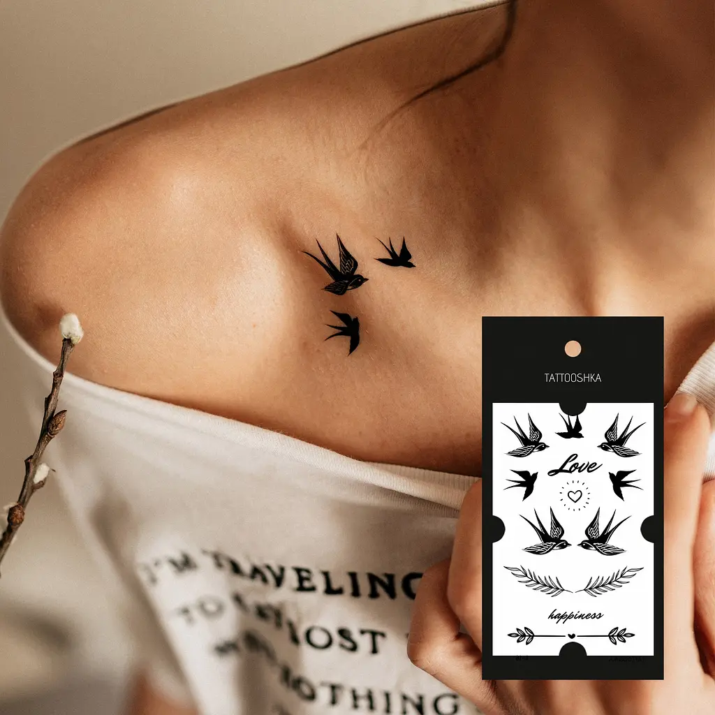 Тату Tattooshka Ластівки Love L-16 (5805800012797) shop (5805800012797) - фото 2