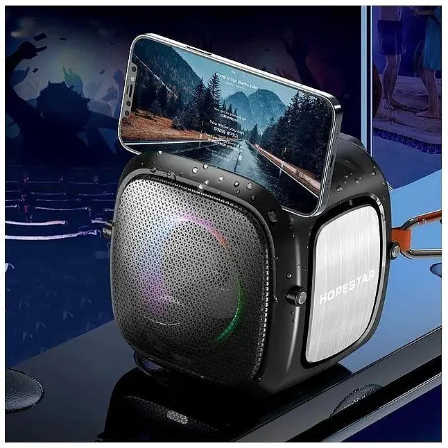 Портативная акустика Hopestar Partyone Mini беспроводная черно-синяя - фото 5