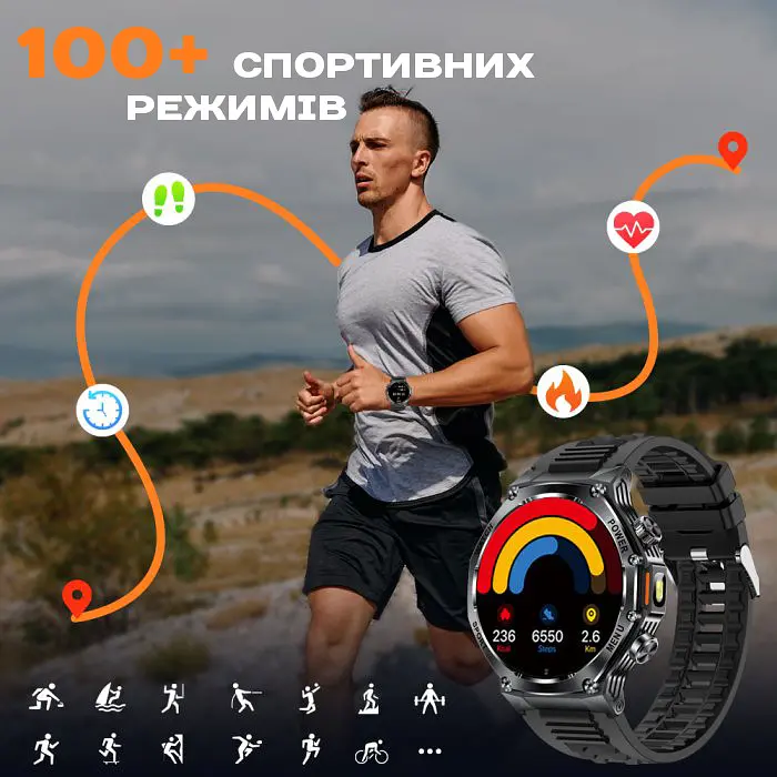 Часы Smart Surf X Pro Black Rubber, 2 ремешка - фото 7