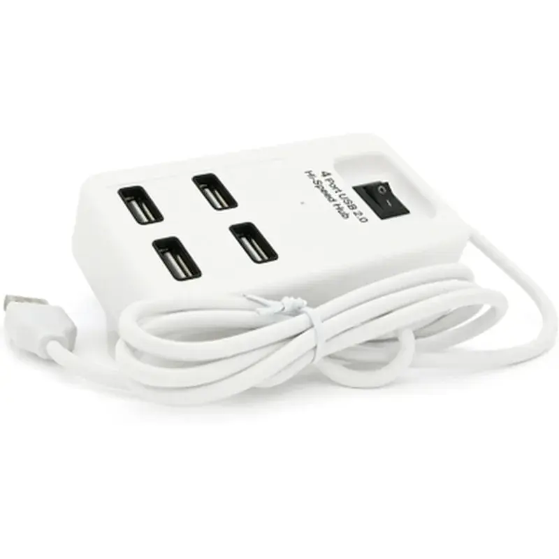 Концентратор Voltronic USB 2.0 to 4xUSB with power switch white (YT-HWS4-W) - фото 2