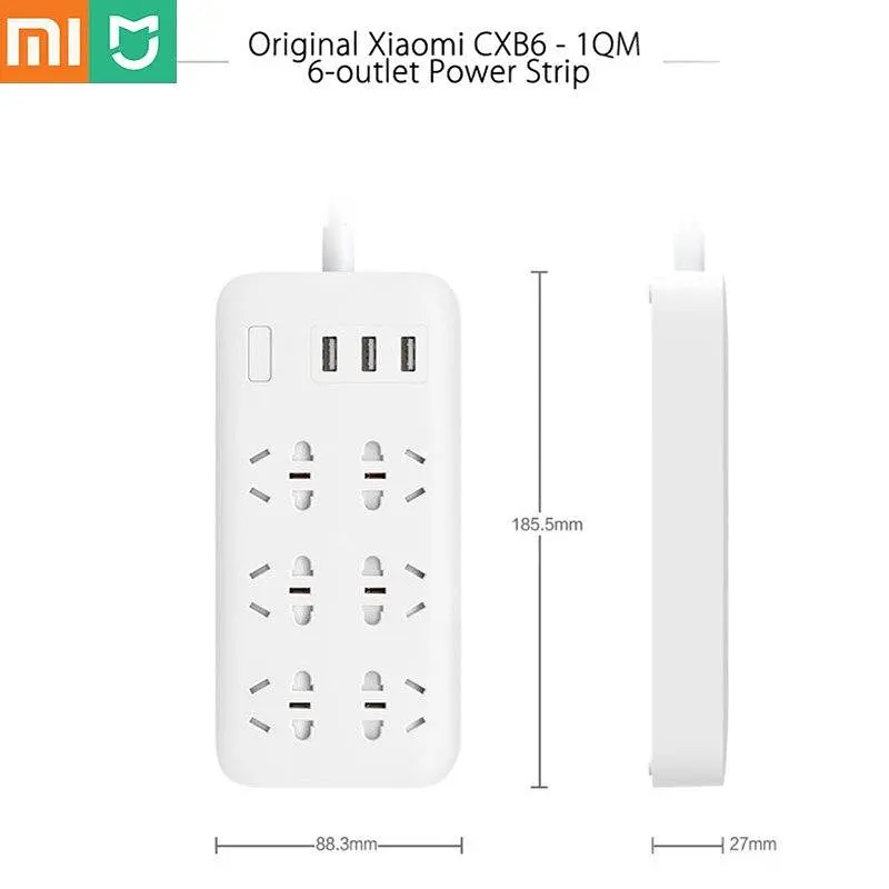 Сетевой фильтр Xiaomi Power Strip 6 розеток 1.8m CXB6-1QM - фото 5