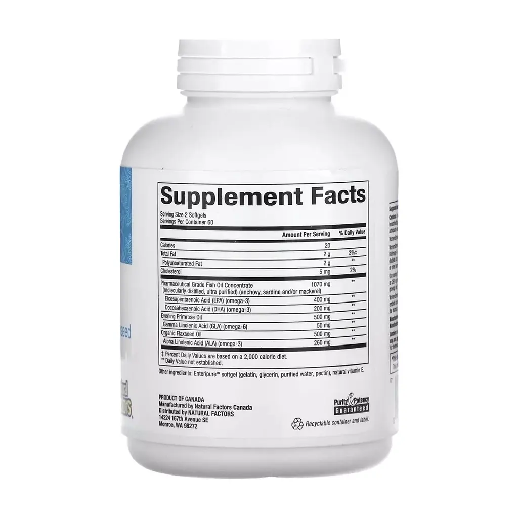 Жирні кислоти Natural Factors Омега-3 для жінок, WomenSense, RxOmega-3, 120 гелевих капсул (NFS-04913) - фото 2