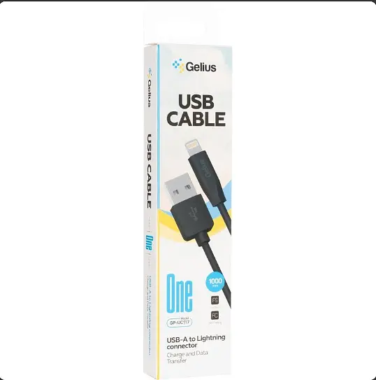 Кабель Gelius One Cable USB to Lightning GP-UC117 12W 1m Black - фото 2