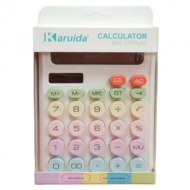 Офисный калькулятор с круглыми кнопками 16х12х3 см Karuida KK-2280 Разноцветный - фото 8