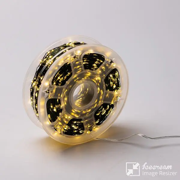 Гірлянда Роса нитка 2000 LED довжина 200 м з пультом від мережі зелена, жовтий - фото 13