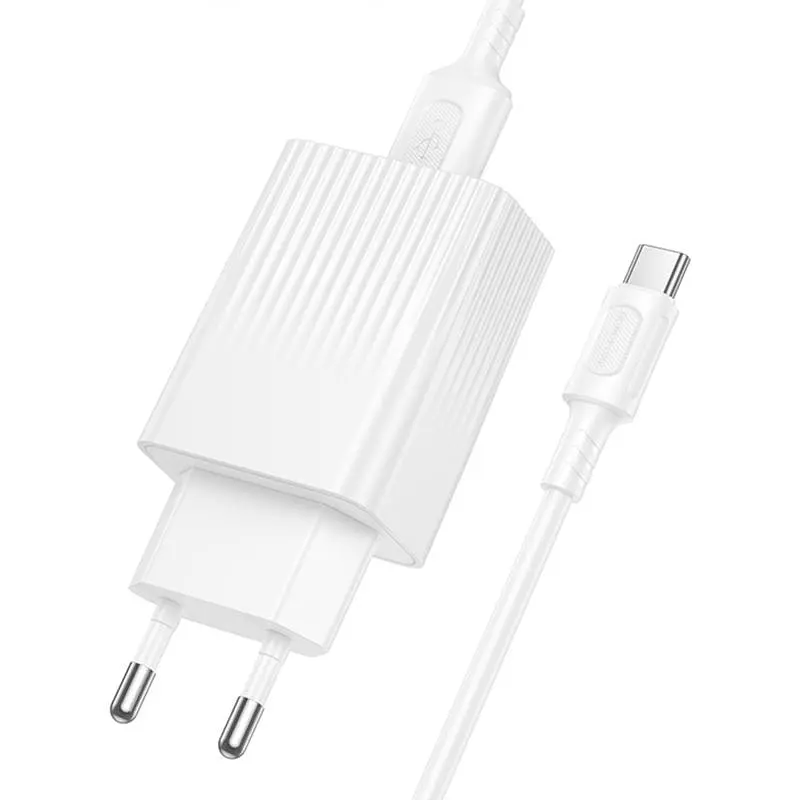 СЗУ Borofone BAS72A Source QC3.0 (1USB-A) + кабель USB to Type-C White - фото 2