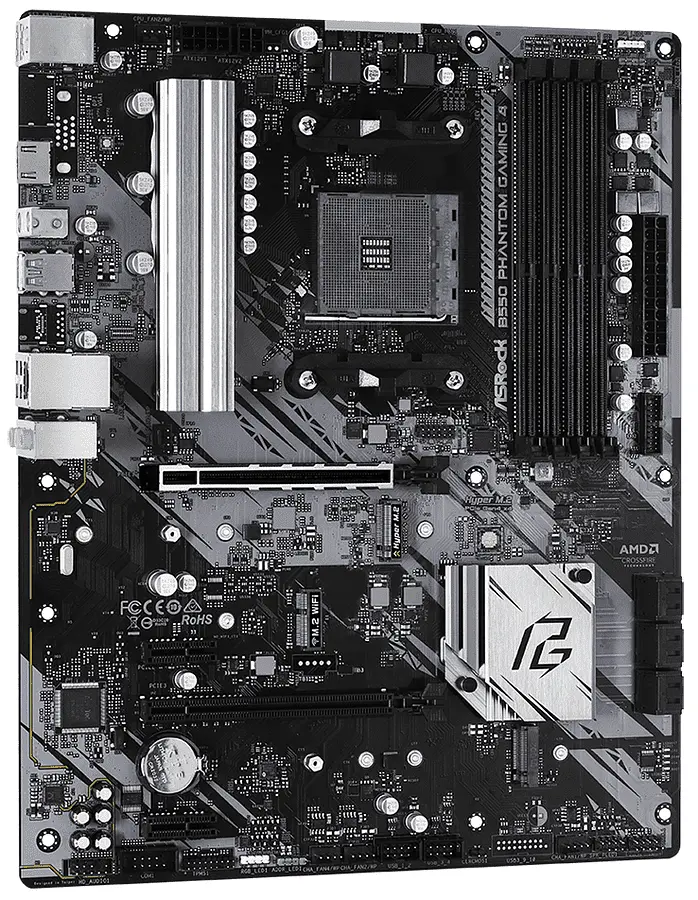 Материнская плата AM4 (B550) ASRock B550 Phantom Gaming 4, B550, 4xDDR4, CrossFireX, Int.Video(CPU), 6xSATA3, 2xM.2, 1xPCI-E 16x 4.0, 1xPCI-E 16x 3.0, 2xPCI-E 1x 3.0, 1xM.2 (Key E), ALC1200, RTL8111H, 8xUSB3.2/4xUSB2.0, HDMI, ATX - фото 3