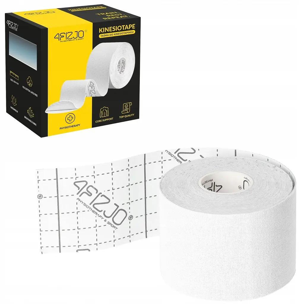 Стрічка кінезіологічна (кінезіо тейп) 4FIZJO 5 см x 5 м 4FJ0544 White (P-5907739318831) - фото 2