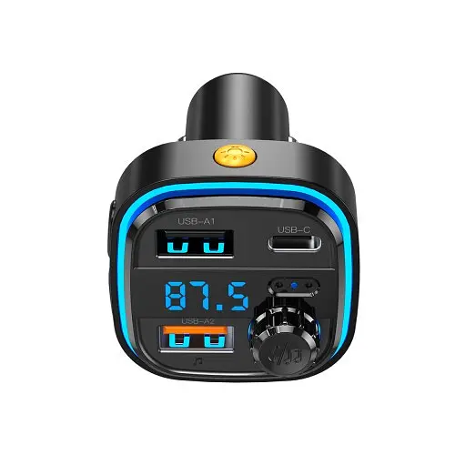 ФМ-модулятор XO BCC08 MP3 5V/3.1A Car Charger with Ambient Light Чорний - фото 6