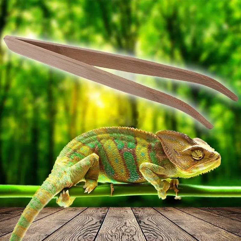 Бамбуковий вигнутий пінцет Repti-Zoo 28 см (FR09) для годування і догляду в тераріумі - фото 6