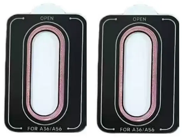 Защитное стекло DK для Samsung Galaxy A56 A566 на камеру Lens Metal Ring Eagle Eye 020527 pink 2 шт. - фото 2