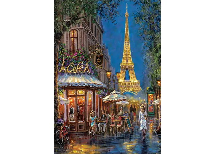 Пазл Clementoni High Quality Collection: Романтичний вечір у Парижі, Франція (High Quality Collection - Night at the Eiffel Cafе Puzzle - 500 pcs.), 500 ел. (35577) - фото 2
