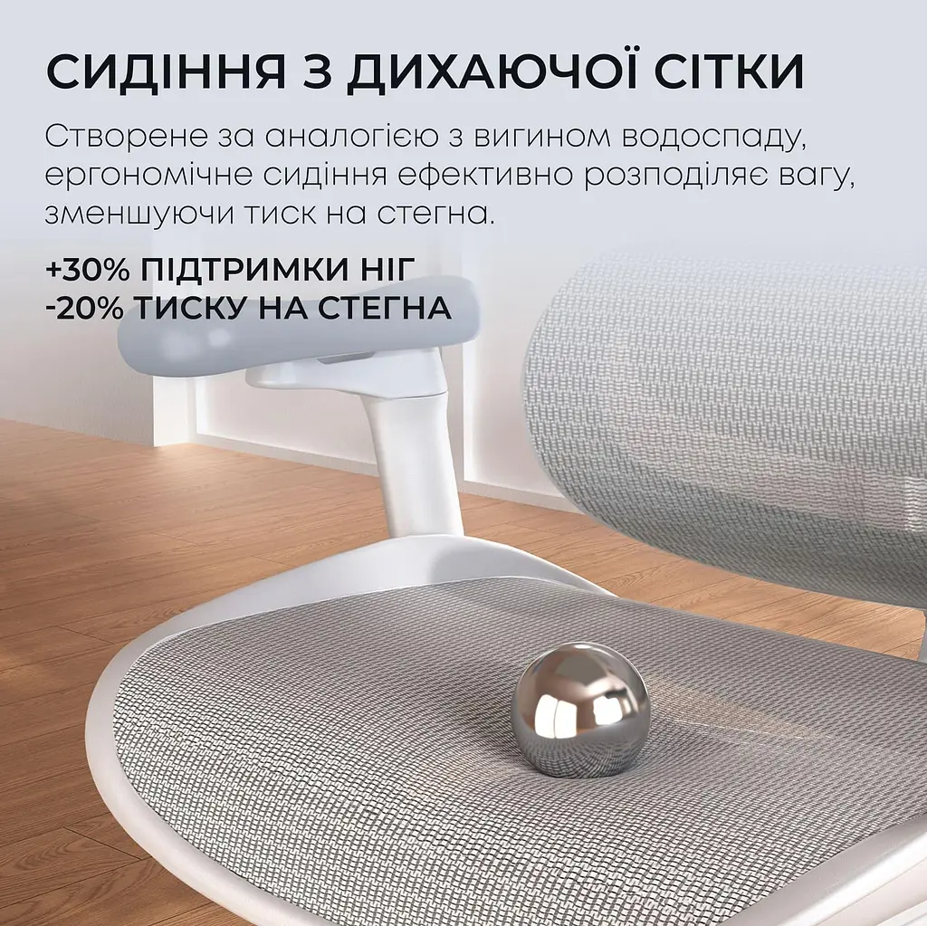 Офісне крісло Sihoo DORO C300L Mesh White with footrest (DORO-C300L-A3-102-JT) - фото 14