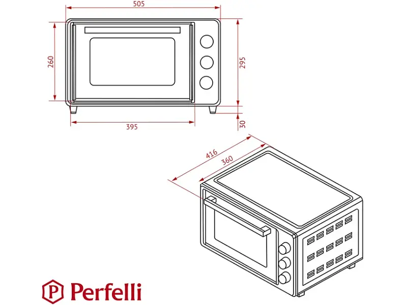 Духовка настільна Perfelli CLASSIC 37 WHITE - фото 7