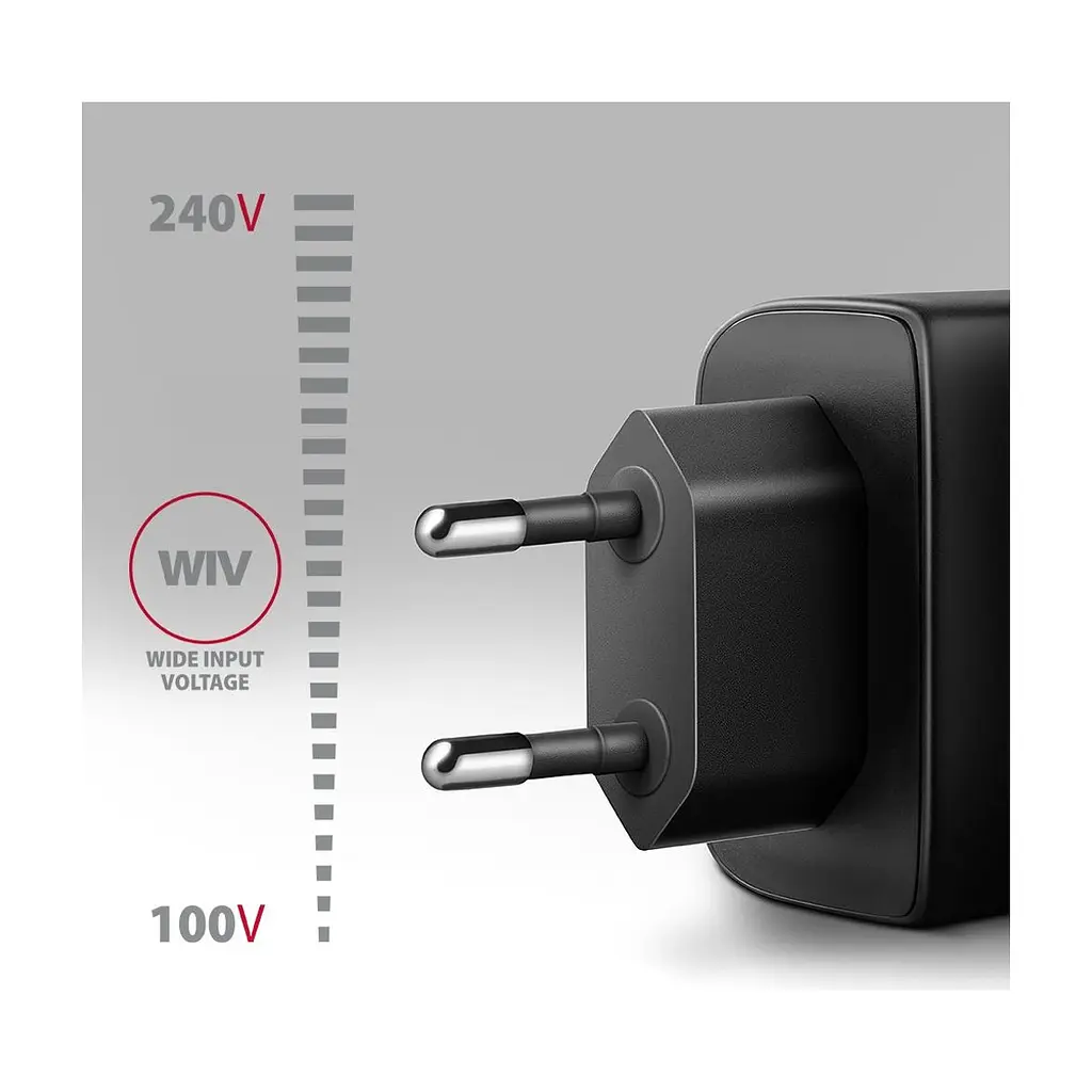 Зарядний пристрій AXAGON 1xUSB QC4.0 + 1xUSB-C PD45W PPS black (ACU-PQ45) - фото 5