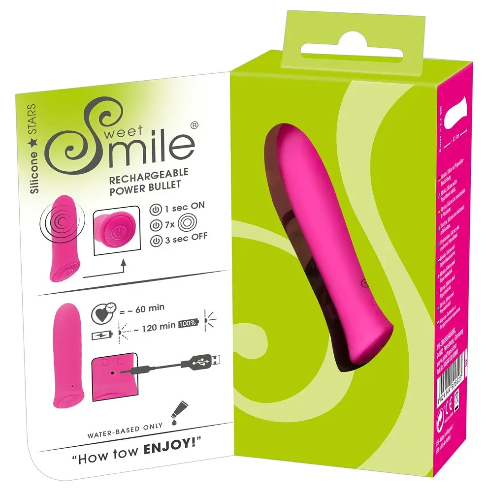 Вібратор Sweet Smile Rechargeable Power Bullet 8.5 см рожевий - фото 6