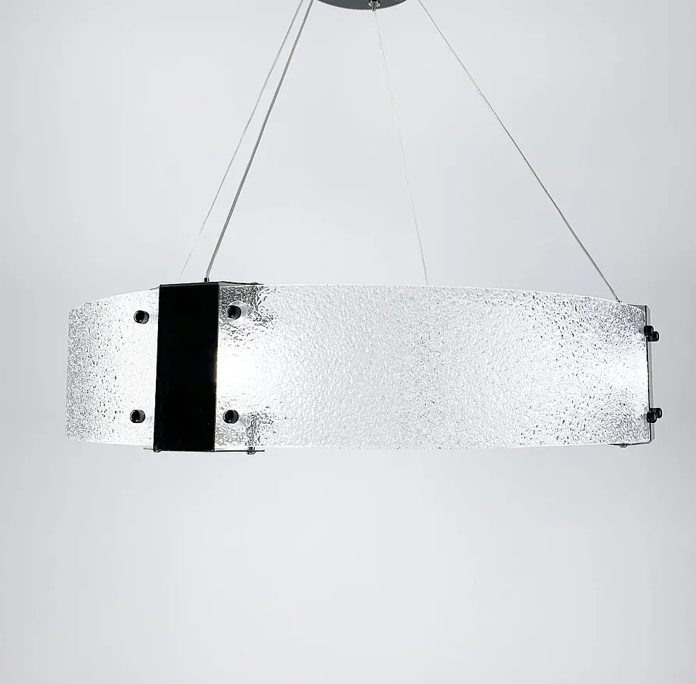 Дизайнерская LED люстра с фактурным стеклом Line.F Диаметр 60см - фото 6