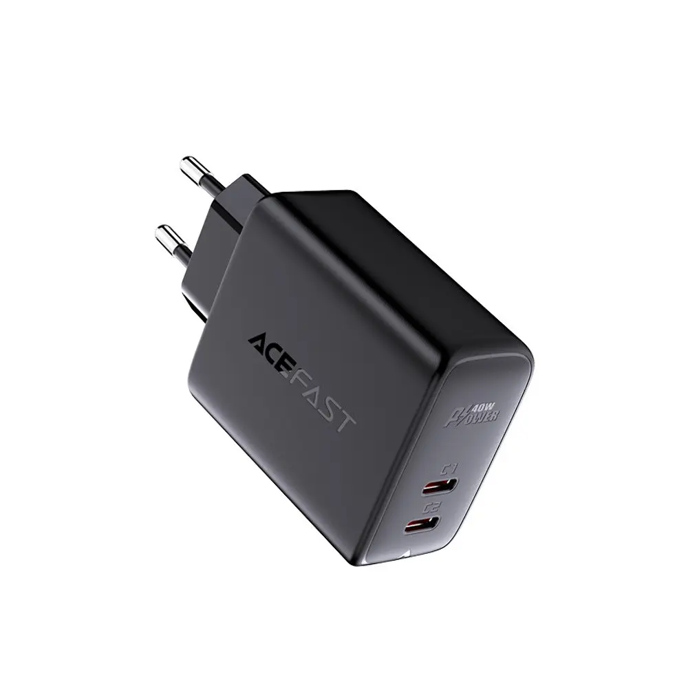 Зарядний пристрій Acefast A9 2 Type-C QC PD 40W чорний - фото 4